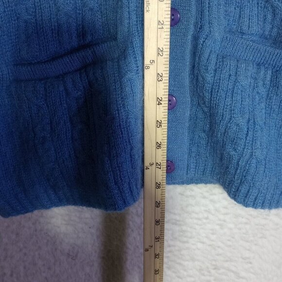 VTG Sacred Threads Women's Cable Knit Sweater Button Up Wool Blend Pockets OSFM - Picture 7 of 10